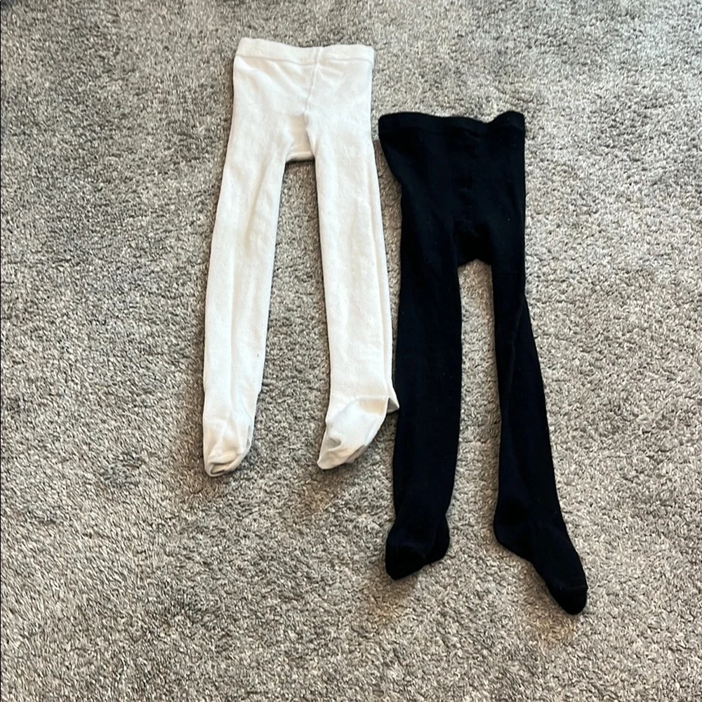 Black and White Tights for Little Girls
